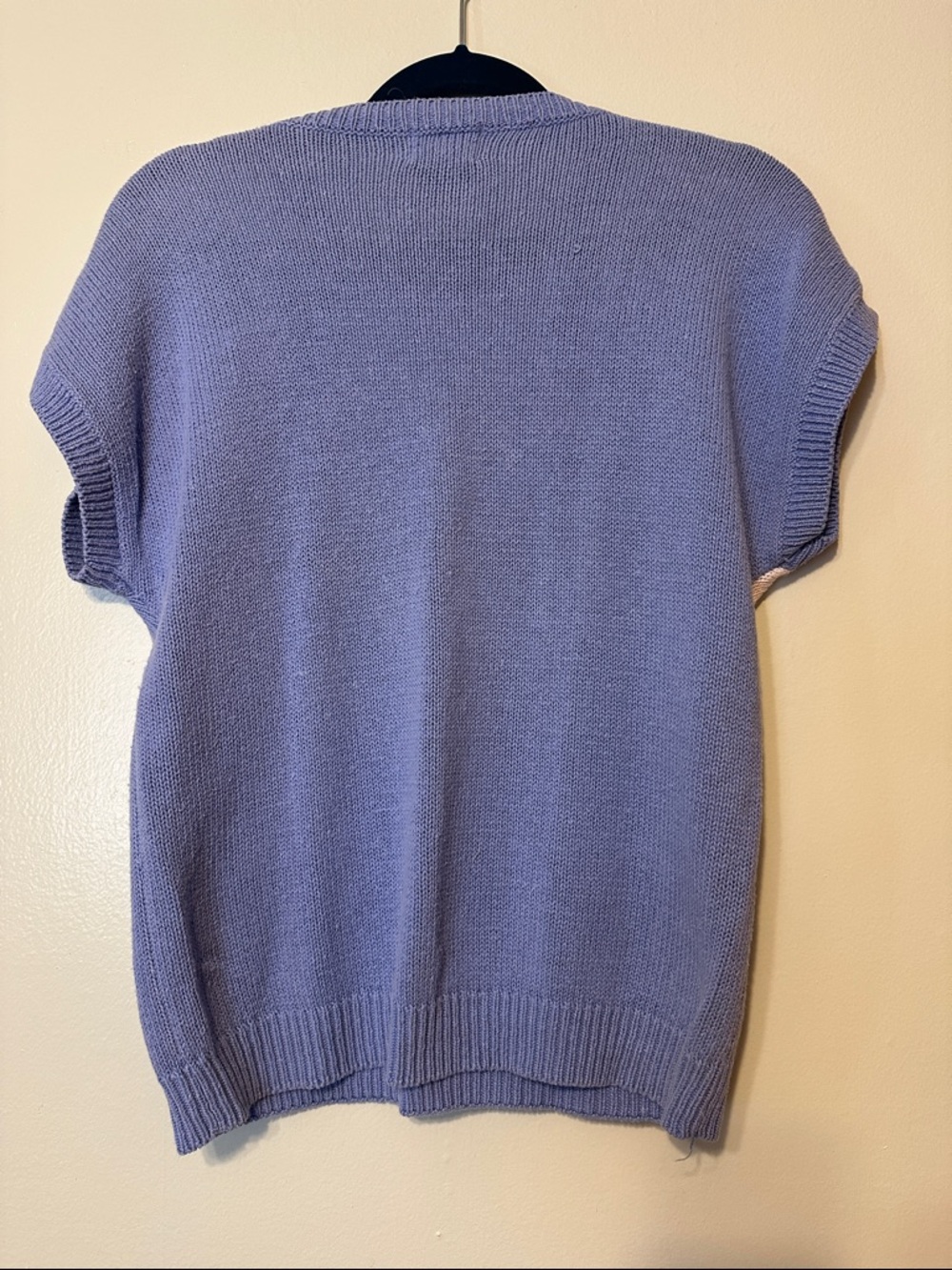 Vintage Devon Blue and Cream Short-Sleeve Graphic Crewneck Sweater - Picture 4 of 4